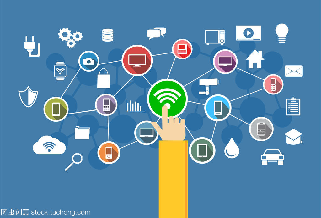 無線連接。物聯網。信息技術的概念